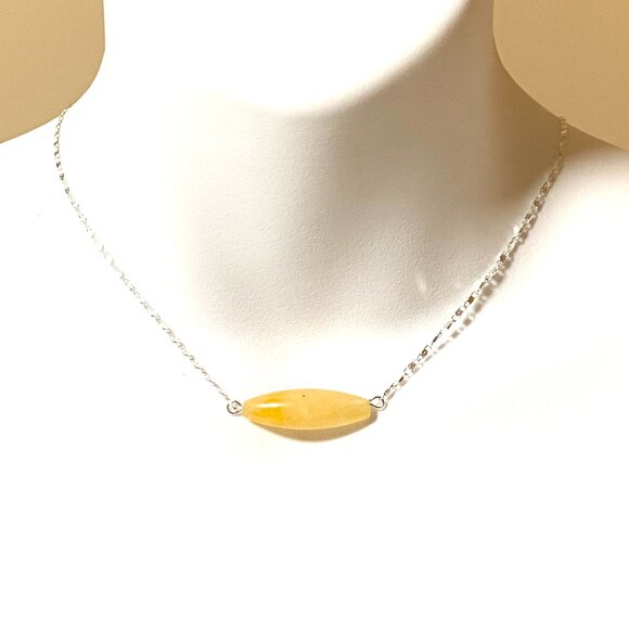 2/$20, Natural Yellow Aventurine Necklace, Genuine Gemstone & Stainless Chain - Picture 2 of 9
